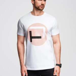 Trendy pánske tričko s krátkym rukávom- biele