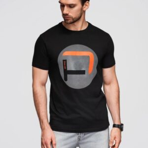 Trendy pánske tričko s krátkym rukávom- čierne