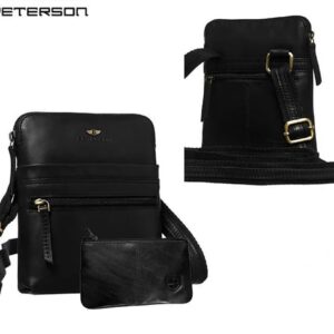 Čierna kožená pánska taška Peterson