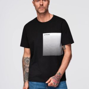 Trendy pánske tričko s krátkym rukávom- čierne