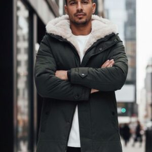 Zelená pánska zimná parka