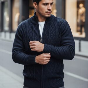 Trendy pánsky sveter - granátový