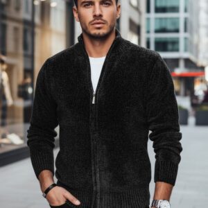 Zimný sveter pre pánov čierny