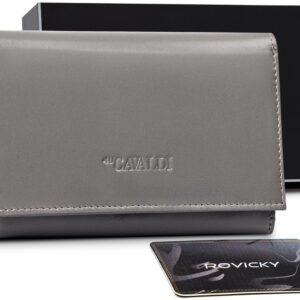 Veľká dámska peňaženka z prírodnej hovädzej kože — Cavaldi