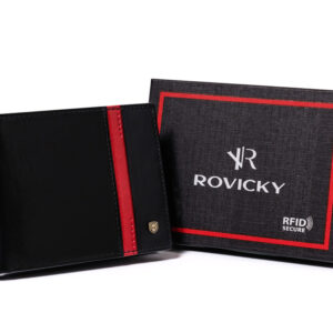 Pánska kožená peňaženka s červeným remienkom - Rovicky