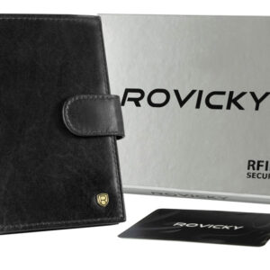 Veľká pánska peňaženka z prírodnej kože so zapínaním na cvok - Rovicky