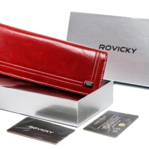 Dámska kožená peňaženka na karty s ochranou RFID Protect — Rovicky