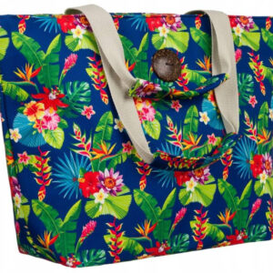 Veľká dámska shopper taška s kvetinovým motívom
