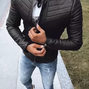 Skvelá pánska kožená bunda