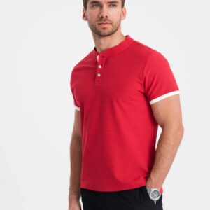 Trendy pánska polokošeľa - červená