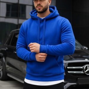 Trendy jednoduchá modrá mikina