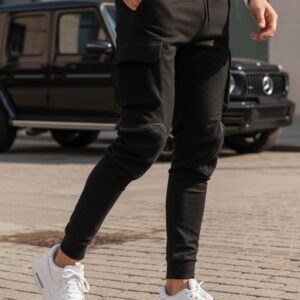 Trendy jogger kapsáčové nohavice pre pánov čierne