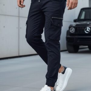 Trendy jogger kapsáčové nohavice pre pánov modré