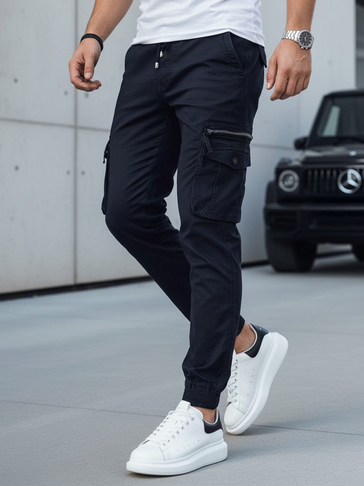 Trendy jogger kapsáčové nohavice pre pánov modré
