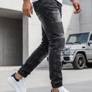 Pánske jogger rifle v čierne farbe