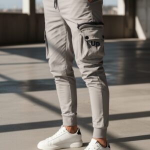 Trendy jogger kapsáčové nohavice pre pánov šedé